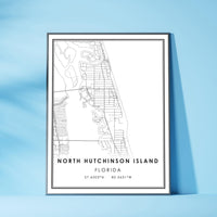 
              North Hutchinson Island, Florida Modern Map Print
            