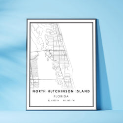 North Hutchinson Island, Florida Modern Map Print