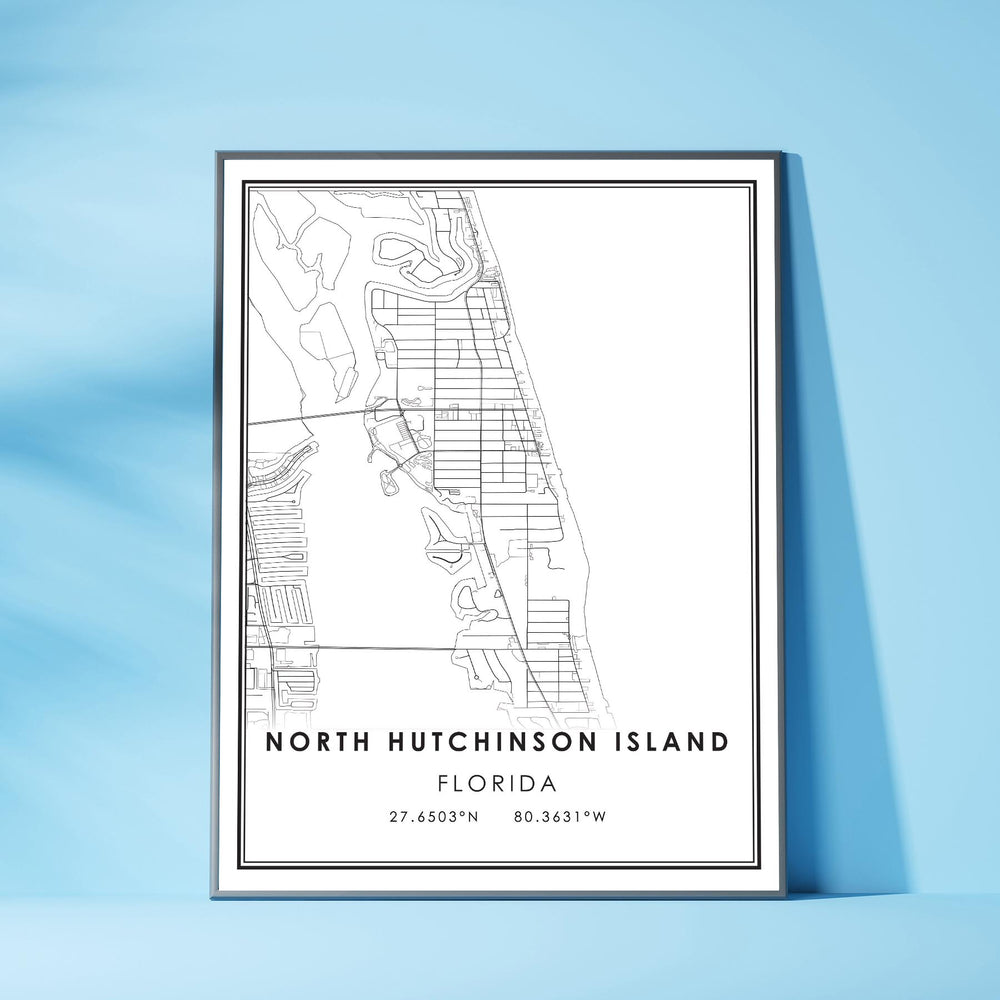 North Hutchinson Island, Florida Modern Map Print