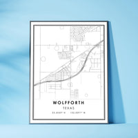 
              Wolfforth, Texas Modern Map Print 
            