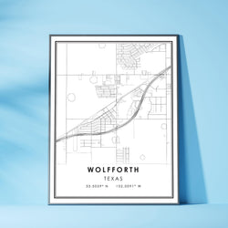 Wolfforth, Texas Modern Map Print 