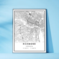 
              Richmond, Virginia Modern Map Print
            