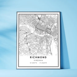 Richmond, Virginia Modern Map Print