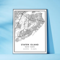 
              Staten Island, New York Modern Map Print
            