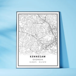 Kennesaw, Georgia Modern Map Print 