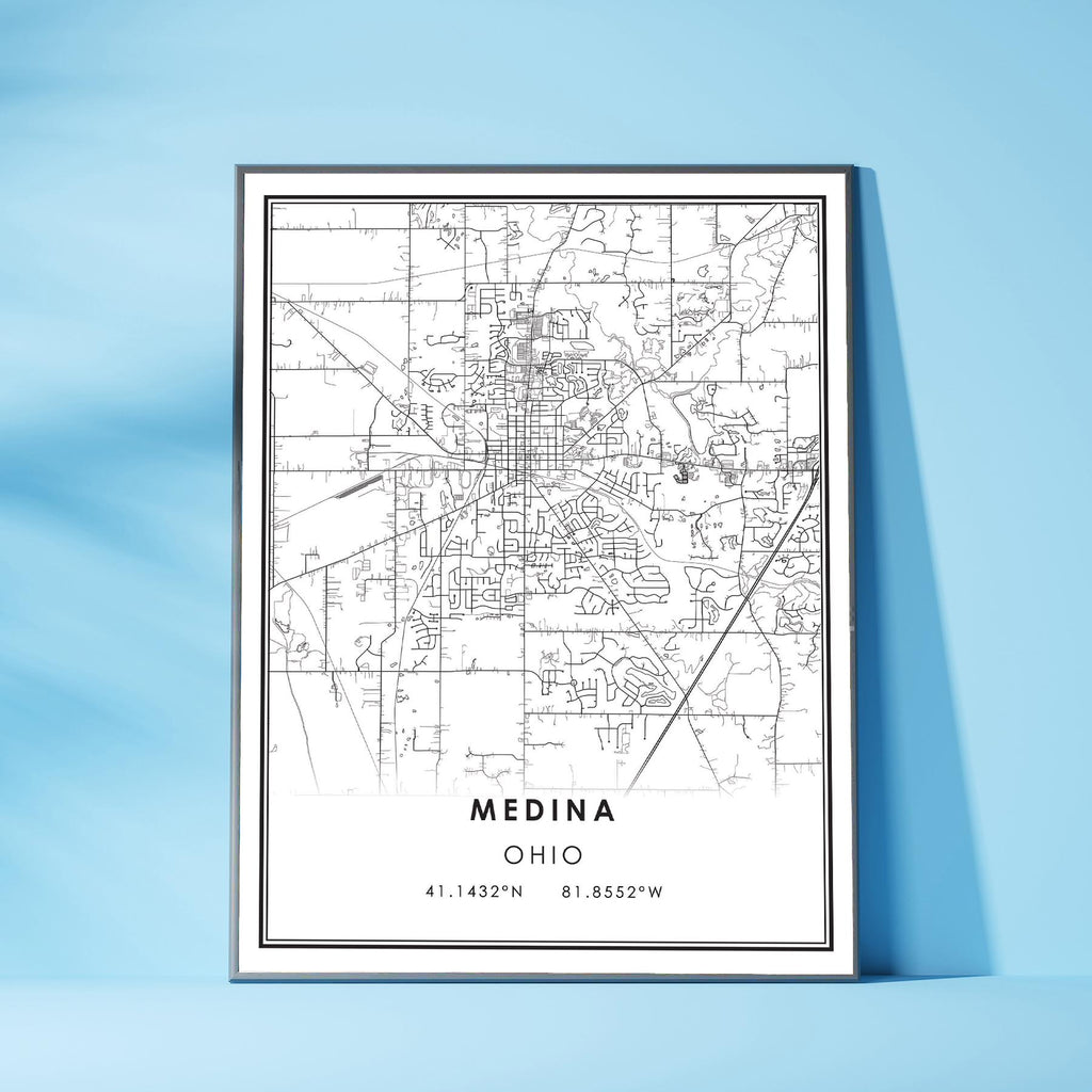 Medina, Ohio Modern Map Print 
