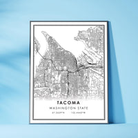 
              Tacoma, Washington State Modern Map Print 
            