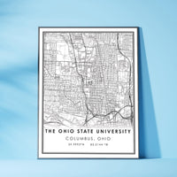 
              The Ohio State University, Columbus, Ohio Modern Map Print 
            