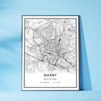 
              Ghent, Belgium Modern Style Map Print 
            