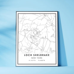 Loch Sheldrake, New York Modern Map Print 