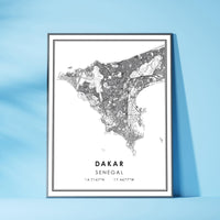 
              Dakar, Senegal Modern Style Map Print 
            