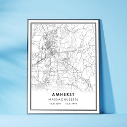 Amherst, Massachusetts Modern Map Print 