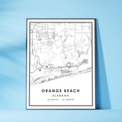Orange Beach, Alabama Modern Map Print 