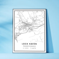 
              Lock Haven, Pennsylvania Modern Map Print 
            