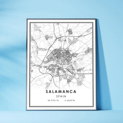 Salamanca, Spain Modern Style Map Print
