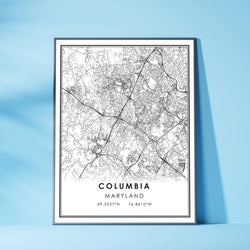 Columbia, Maryland Modern Map Print 
