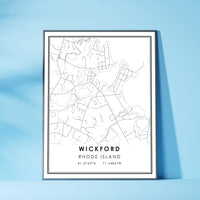 
              Wickford, Rhode Island Modern Map Print 
            