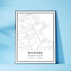 Wickford, Rhode Island Modern Map Print 