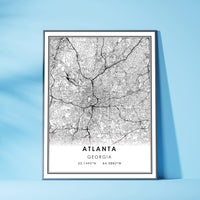 Atlanta, Georgia Modern Map Print 