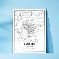 
              Dundalk, Ireland Modern Style Map Print 
            