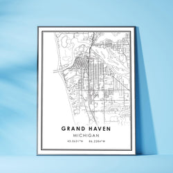 Grand Haven, Michigan Modern Map Print 