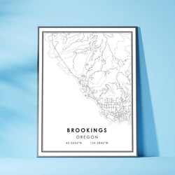 Brookings, Oregon Modern Map Print 