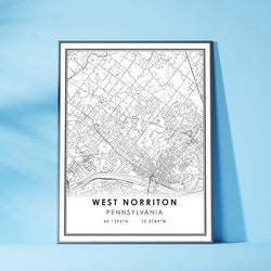 West Norriton, Pennsylvania Modern Map Print 