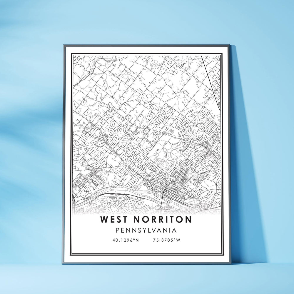 West Norriton, Pennsylvania Modern Map Print 