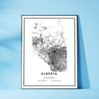 
              Alberta, Canada Modern Style Map Print 
            