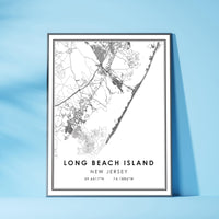 
              Long Beach Island, New Jersey Modern Map Print 
            