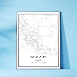 Polk City, Iowa Modern Map Print 