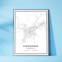 
              Sighisoara, Romania Modern Style Map Print 
            