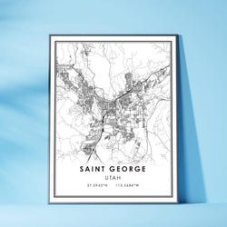 Saith George, Utan Modern Map Print 