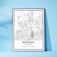 
              Westfield, Indiana Modern Map Print 
            