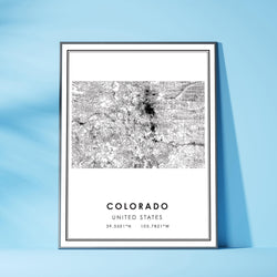 Colorado, United States Modern Style Map Print 