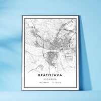 Bratislava, Slovakia Modern Style Map Print 