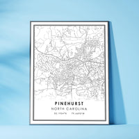 
              Pinehurst, North Carolina Modern Map Print
            