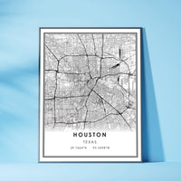 
              Houston, Texas Modern Map Print 
            