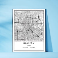 Houston, Texas Modern Map Print 