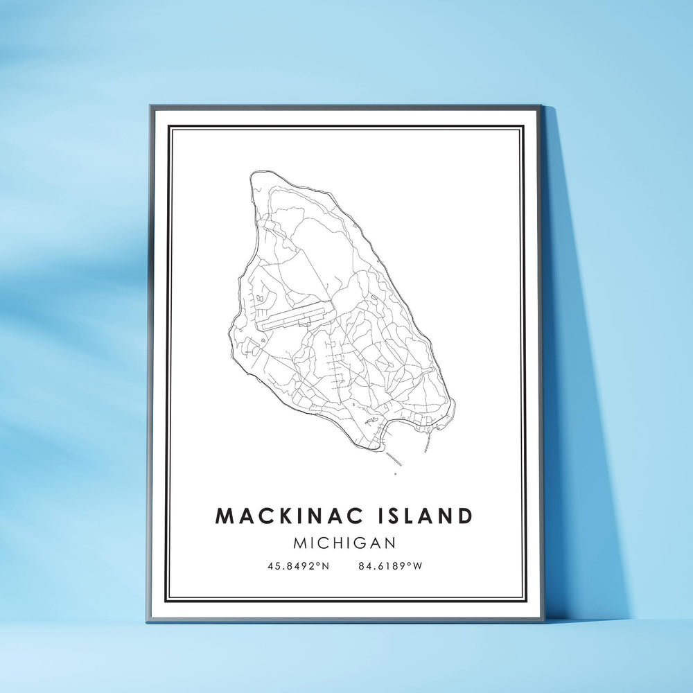 Mackinac Island, Michigan Modern Map Print 