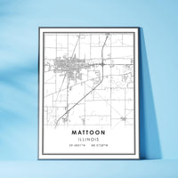 
              Mattoon, Illinois Modern Map Print 
            