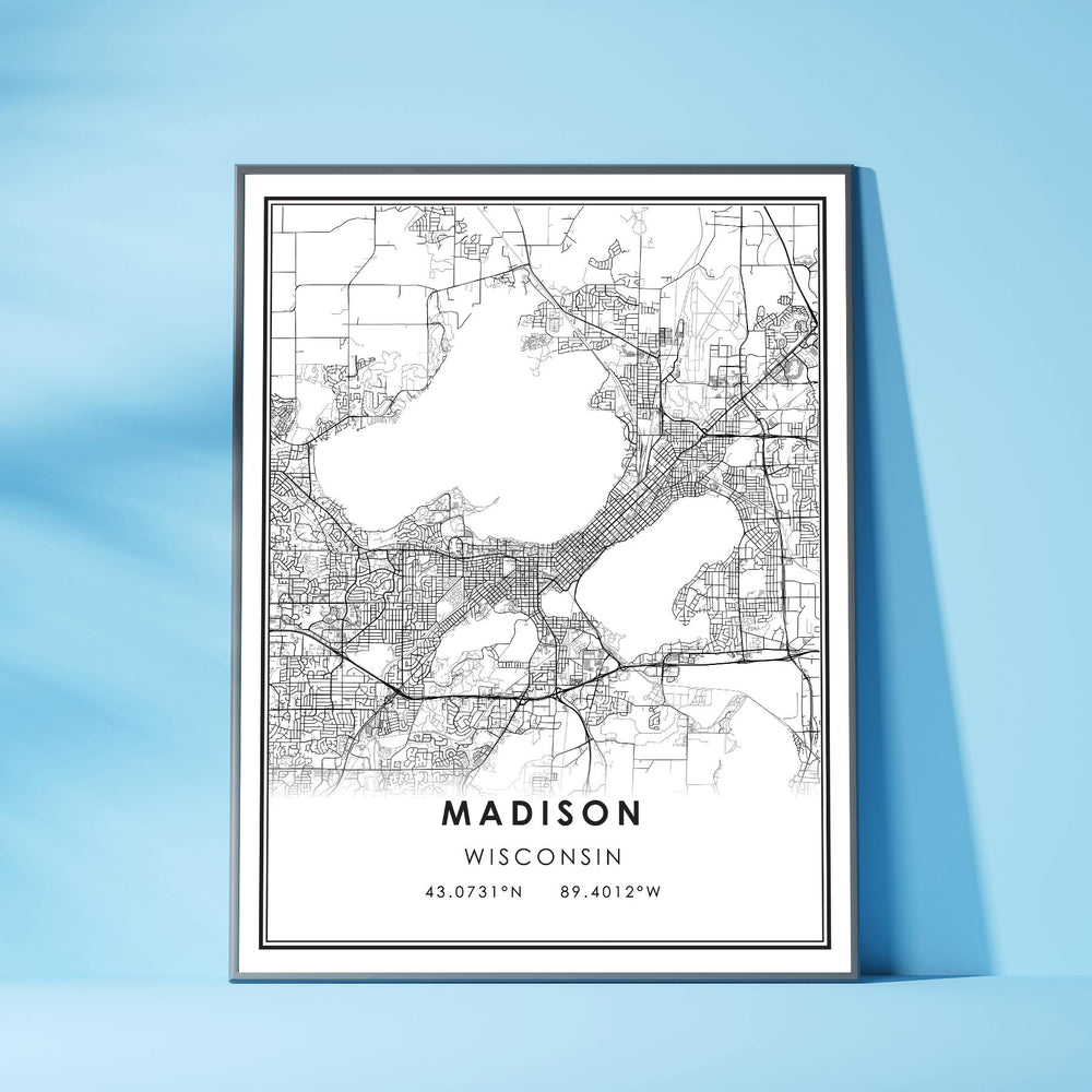 Madison, Wisconsin Modern Map Print 