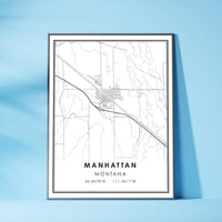 
              Manhattan, Montana Modern Map Print 
            