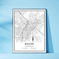 
              Macon, Georgia Modern Map Print 
            