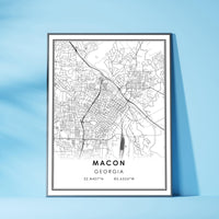Macon, Georgia Modern Map Print 