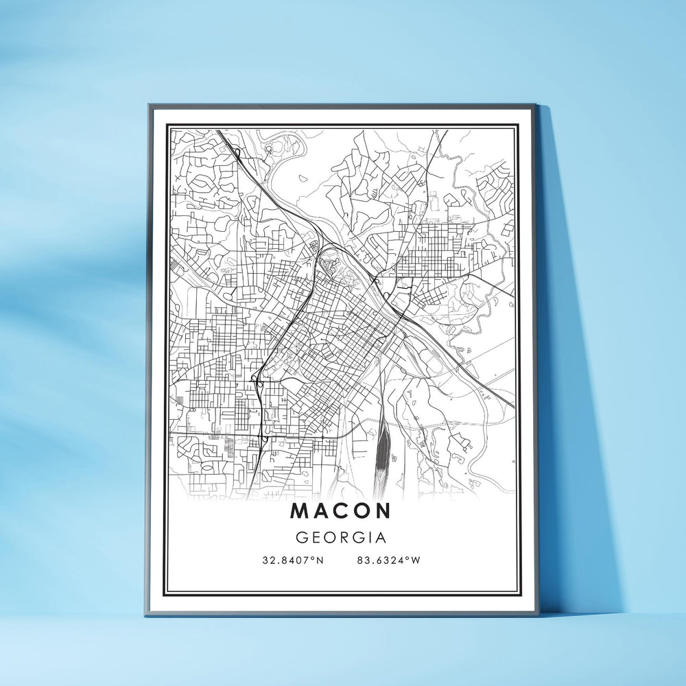 Macon, Georgia Modern Map Print 