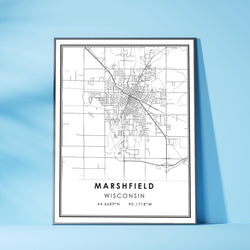 Marshfield, Wisconsin Modern City Map Print