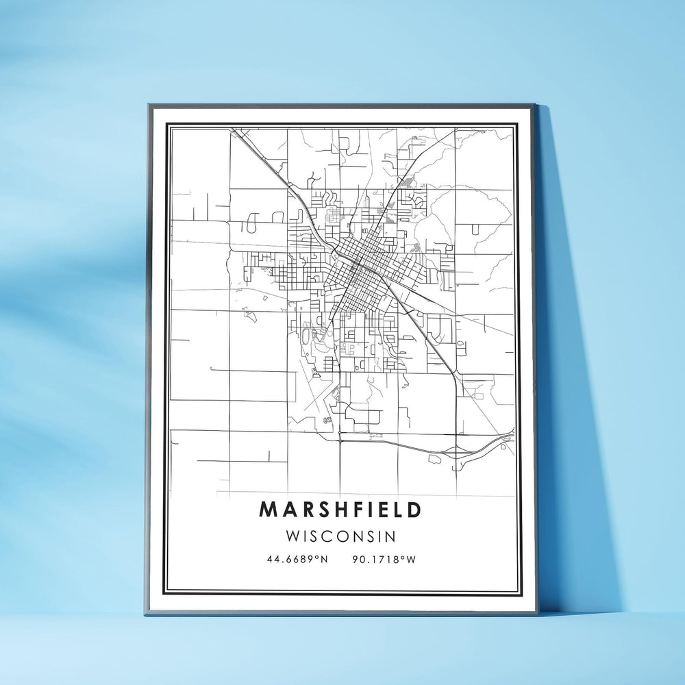 Marshfield, Wisconsin Modern City Map Print