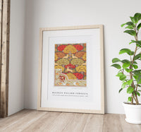 
              Maurice Pillard Verneuil - Cerfs et arbres, papier peint. Écureuil oiseaux et sorbier
            