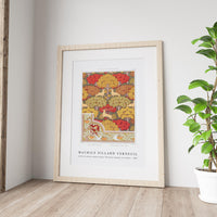 Maurice Pillard Verneuil - Cerfs et arbres, papier peint. Écureuil oiseaux et sorbier